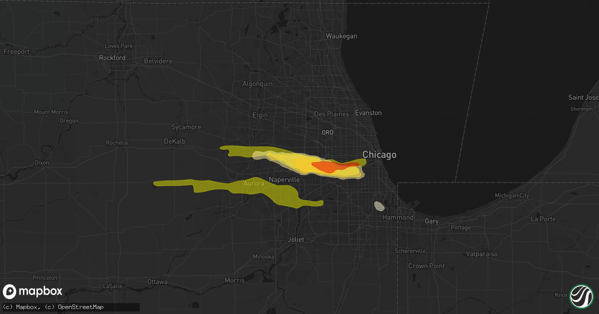 Hail map in Glen Ellyn, IL on March 30, 2026