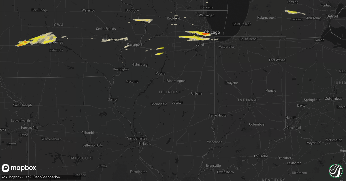 Hail map in Illinois on March 30, 2026