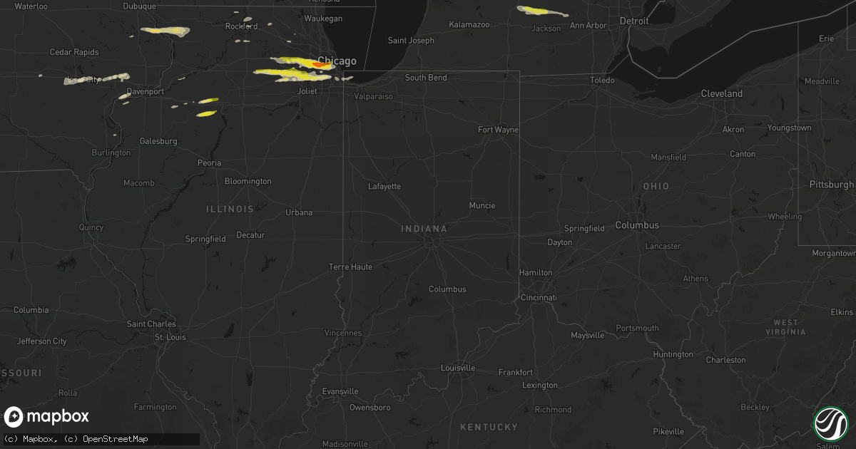 Hail map in Indiana on March 30, 2026