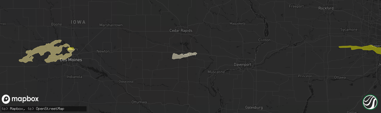 Hail map in Iowa City, IA on March 30, 2026