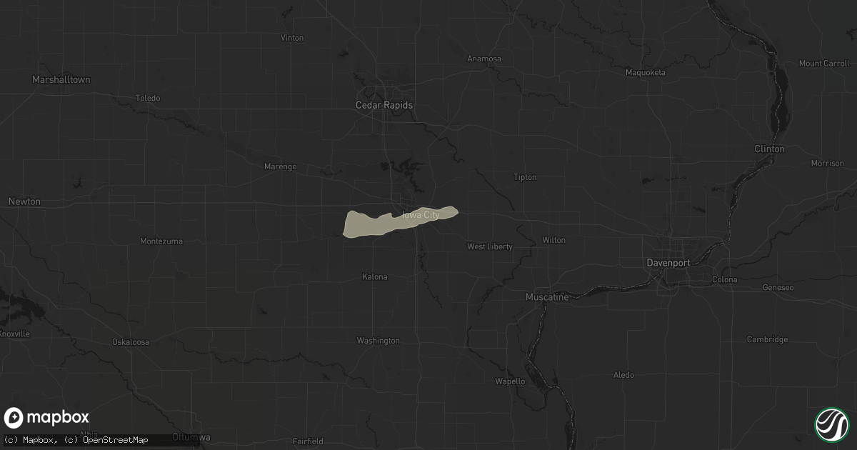 Hail map in Iowa City, IA on March 30, 2026