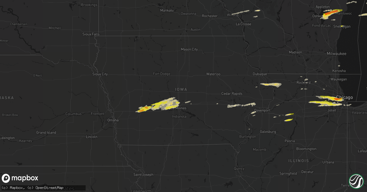 Hail map in Iowa on March 30, 2026
