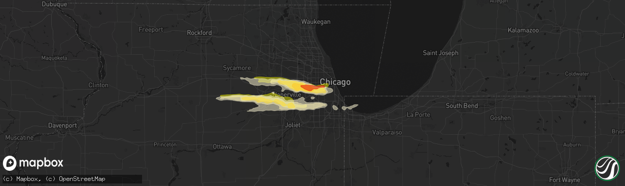 Hail map in La Grange, IL on March 30, 2026