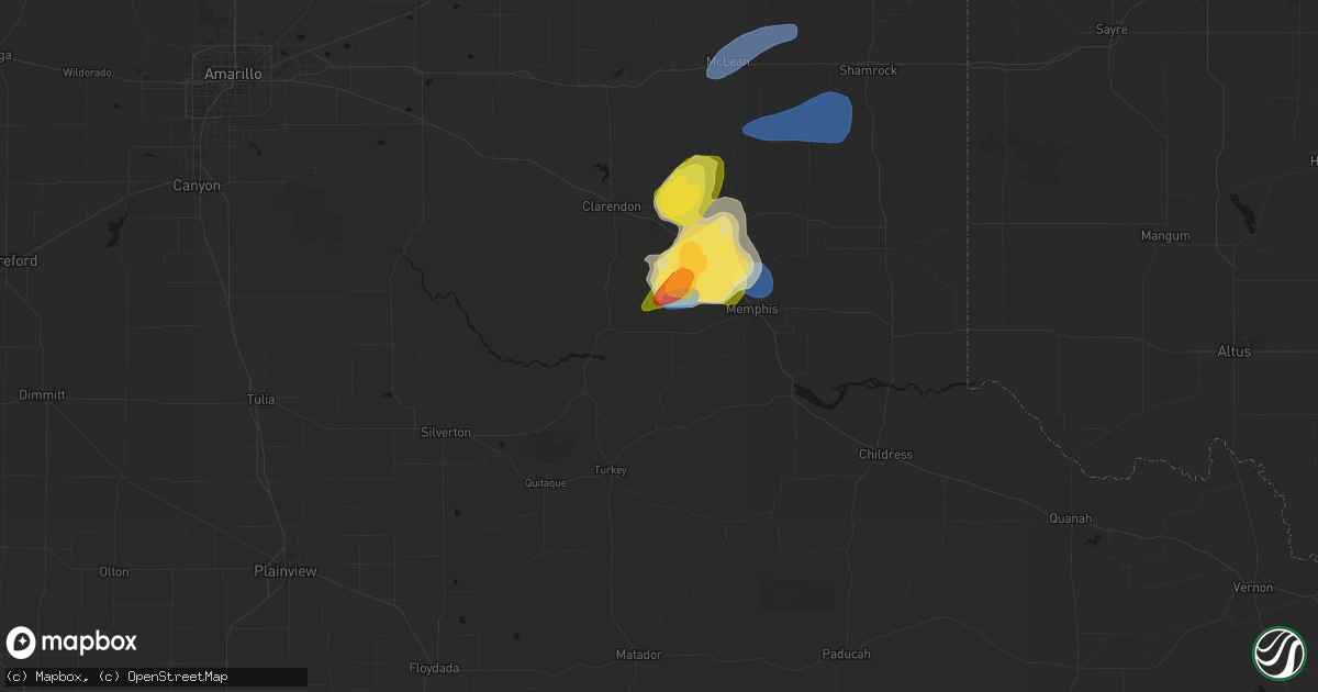 Hail map in Lakeview, TX on March 30, 2026
