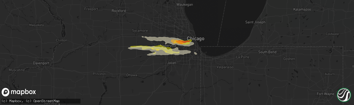Hail map in Lemont, IL on March 30, 2026