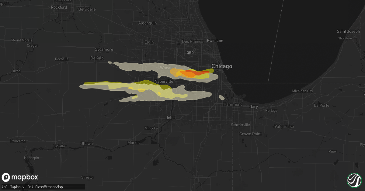 Hail map in Lemont, IL on March 30, 2026