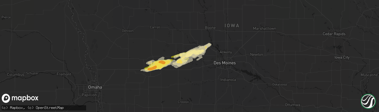 Hail map in Linden, IA on March 30, 2026