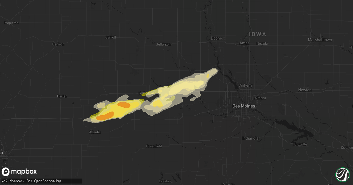 Hail map in Linden, IA on March 30, 2026