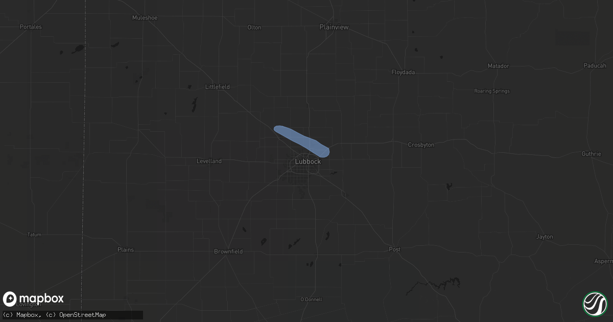 Hail map in Lubbock, TX on March 30, 2026