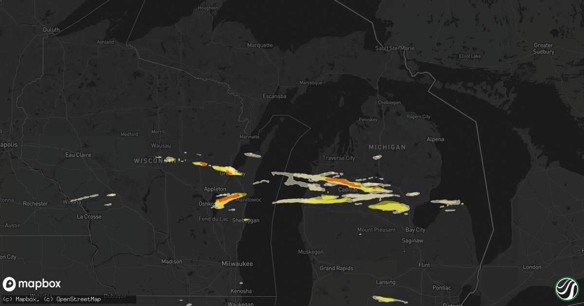 Hail map in Michigan on March 30, 2026