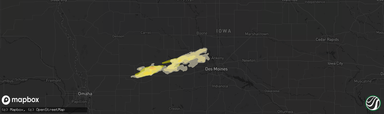 Hail map in Minburn, IA on March 30, 2026