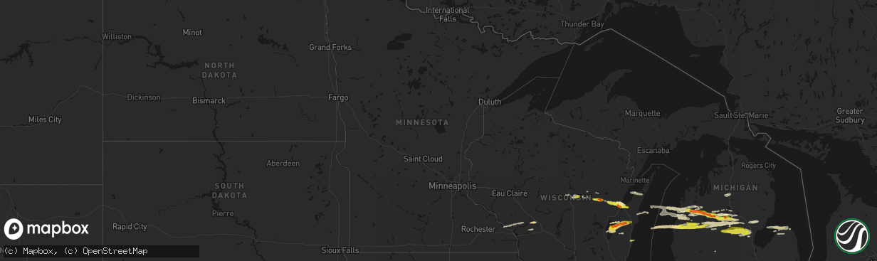 Hail map in Minnesota on March 30, 2026