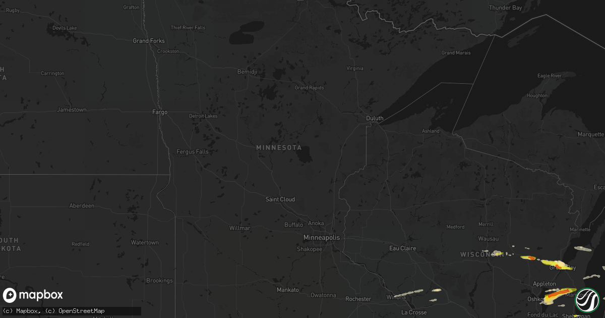 Hail map in Minnesota on March 30, 2026