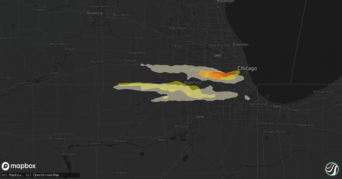 Hail map in Montgomery, IL on March 30, 2026