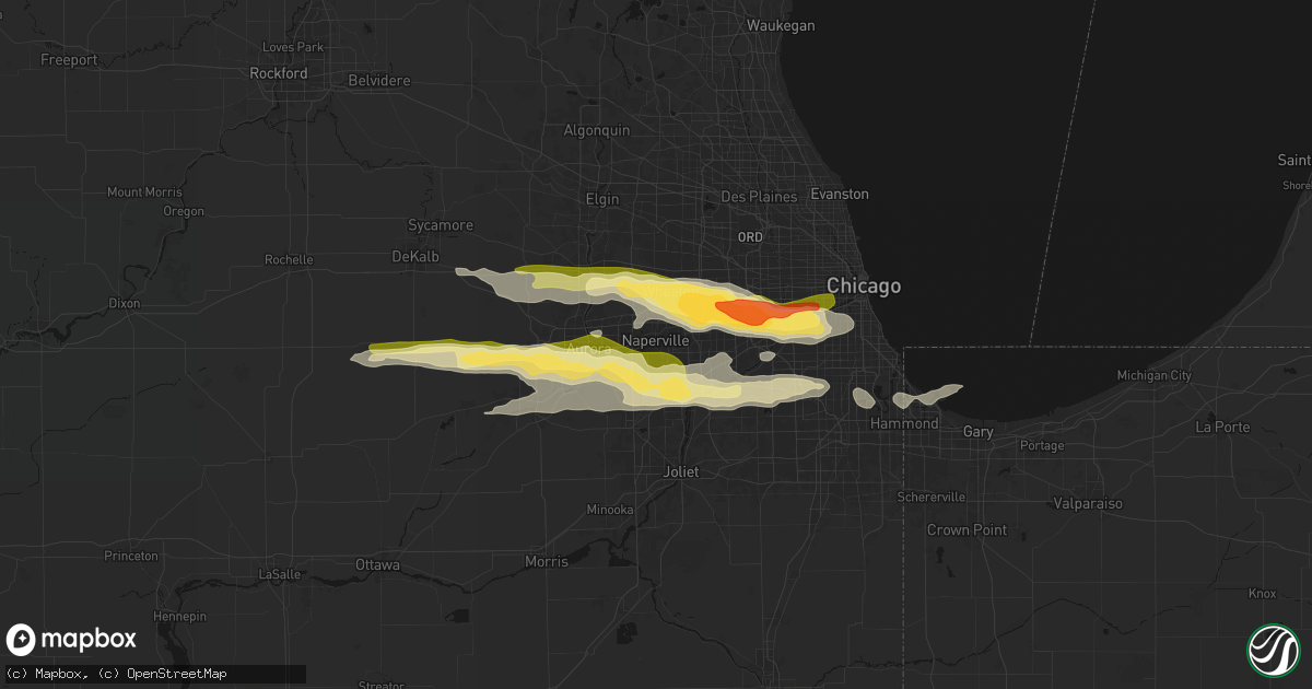 Hail map in Naperville, IL on March 30, 2026