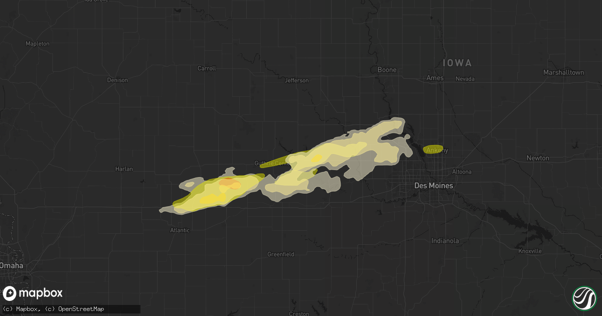 Hail map in Panora, IA on March 30, 2026