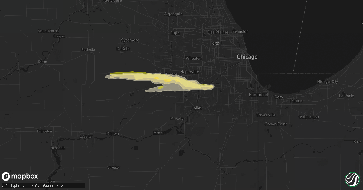 Hail map in Plainfield, IL on March 30, 2026
