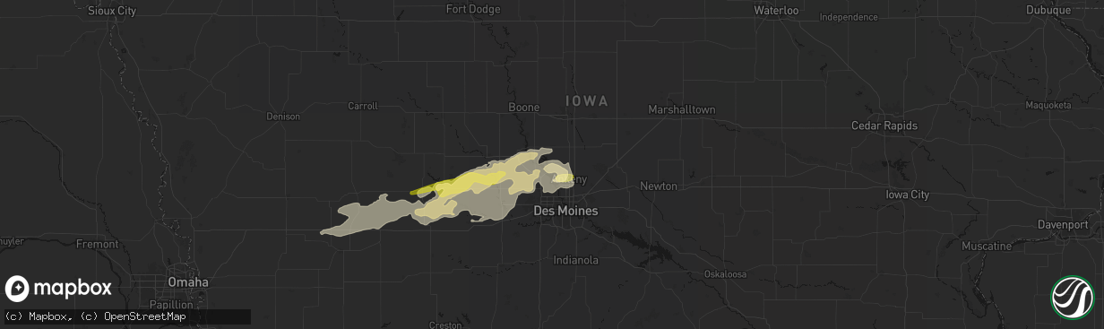 Hail map in Polk City, IA on March 30, 2026