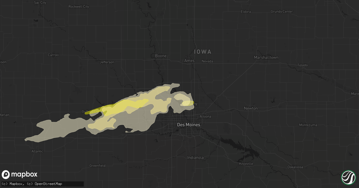 Hail map in Polk City, IA on March 30, 2026
