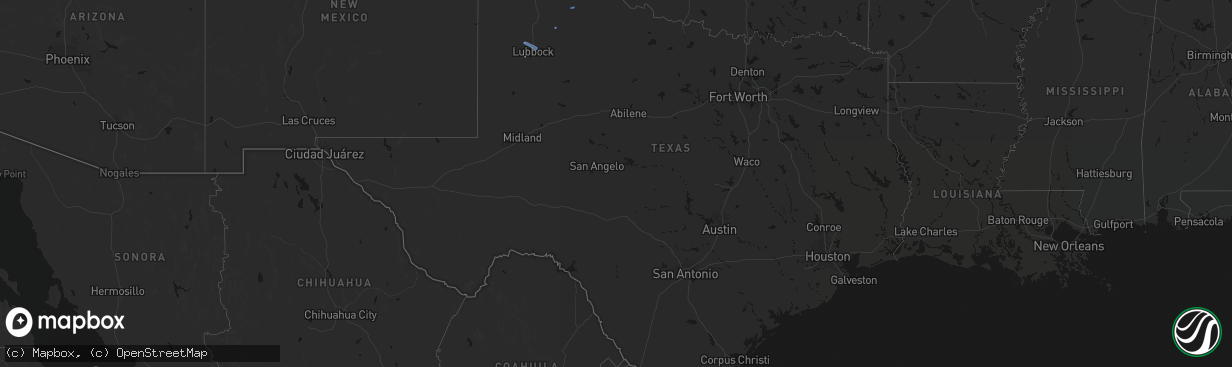 Hail map in Texas on March 30, 2026