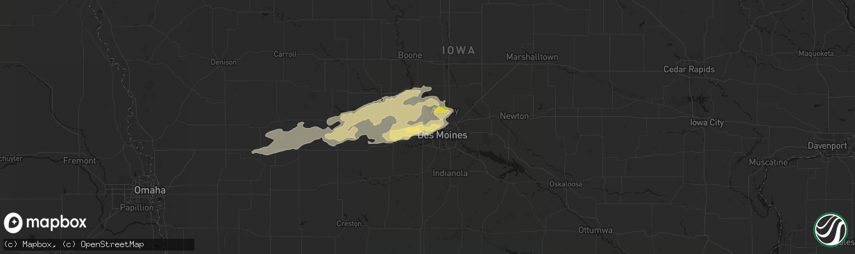 Hail map in Urbandale, IA on March 30, 2026