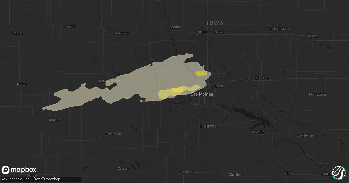 Hail map in Waukee, IA on March 30, 2026