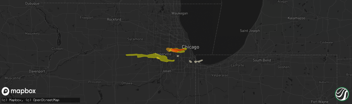 Hail map in Western Springs, IL on March 30, 2026