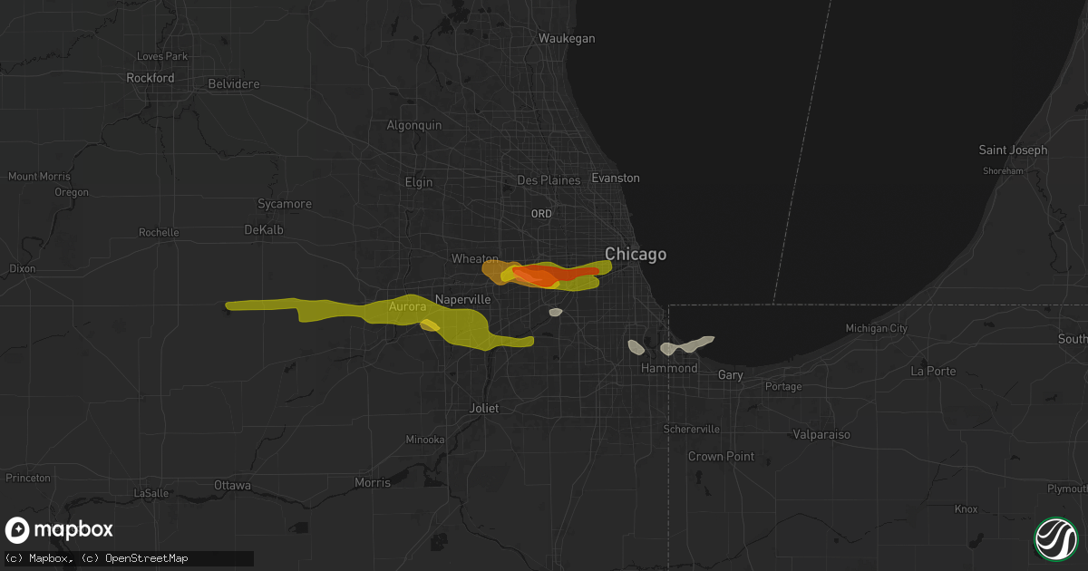Hail map in Western Springs, IL on March 30, 2026