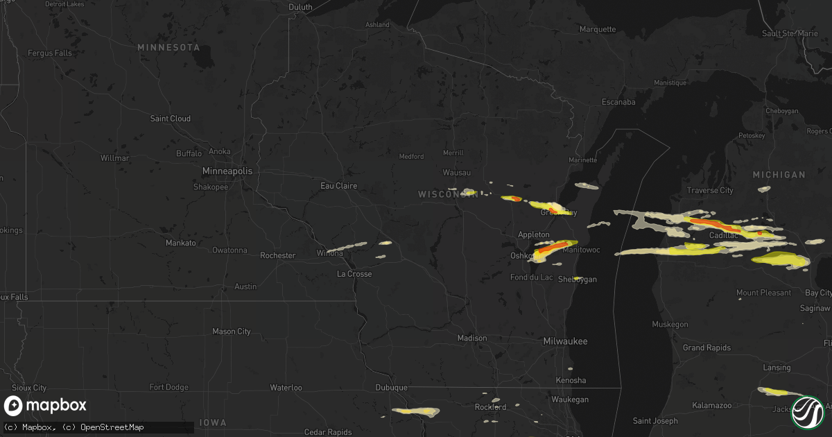 Hail map in Wisconsin on March 30, 2026