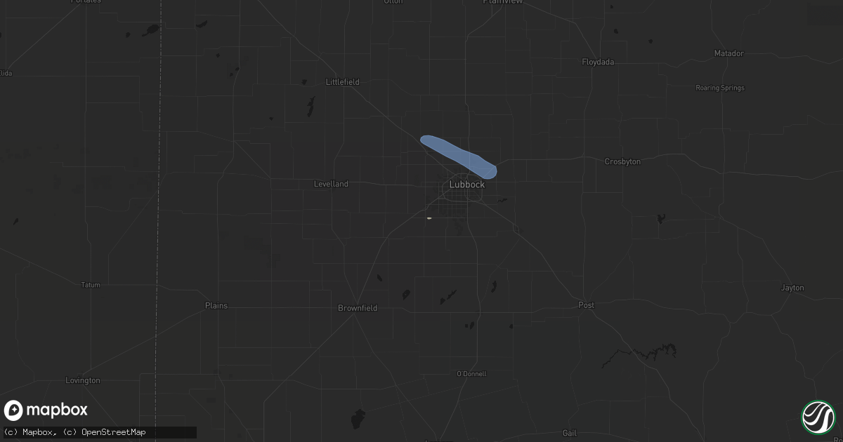 Hail map in Wolfforth, TX on March 30, 2026