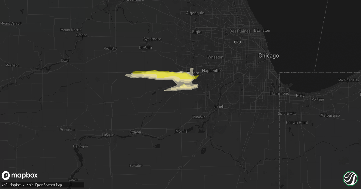 Hail map in Yorkville, IL on March 30, 2026