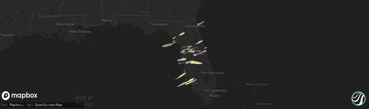 Hail map in Florida on March 31, 2011
