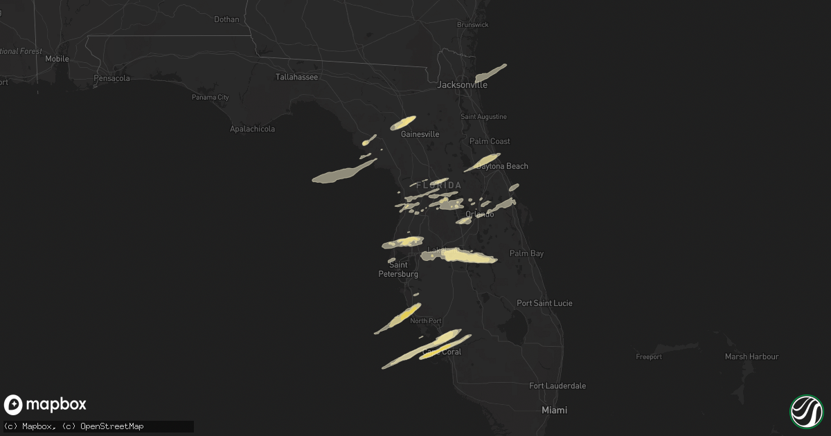 Hail map in Florida on March 31, 2011