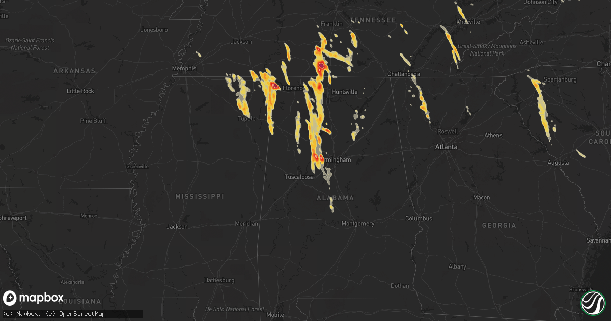 Hail map on March 31, 2012