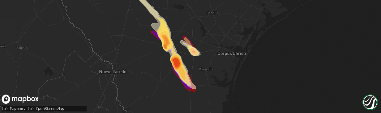 Hail map in Alice, TX on March 31, 2013