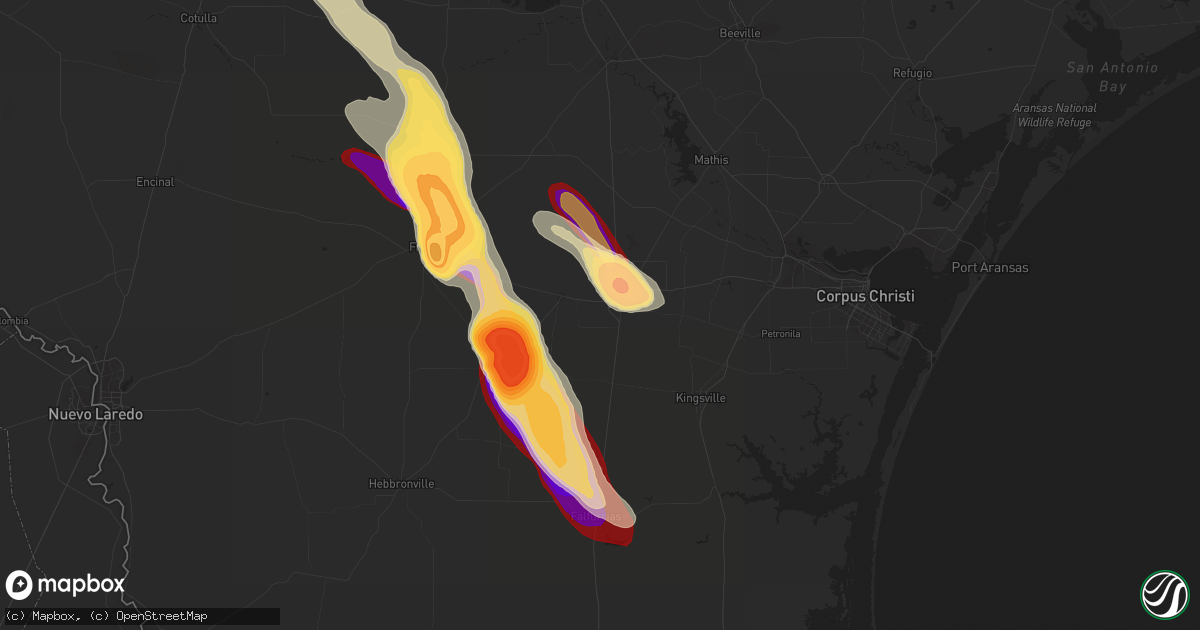 Hail map in Alice, TX on March 31, 2013
