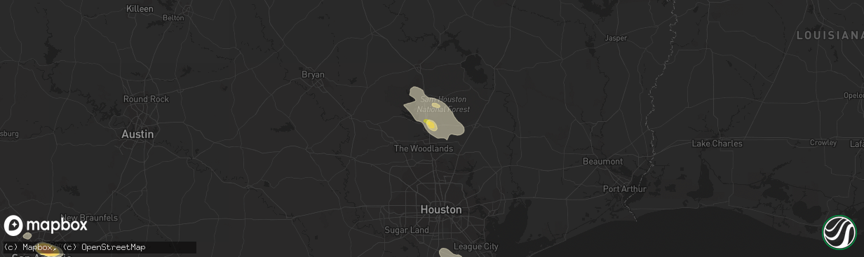 Hail map in Conroe, TX on March 31, 2013