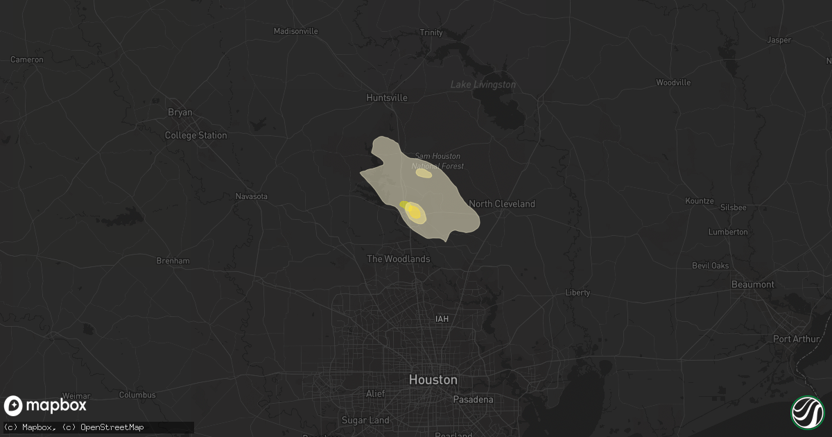 Hail map in Conroe, TX on March 31, 2013