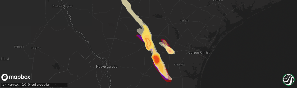 Hail map in Freer, TX on March 31, 2013