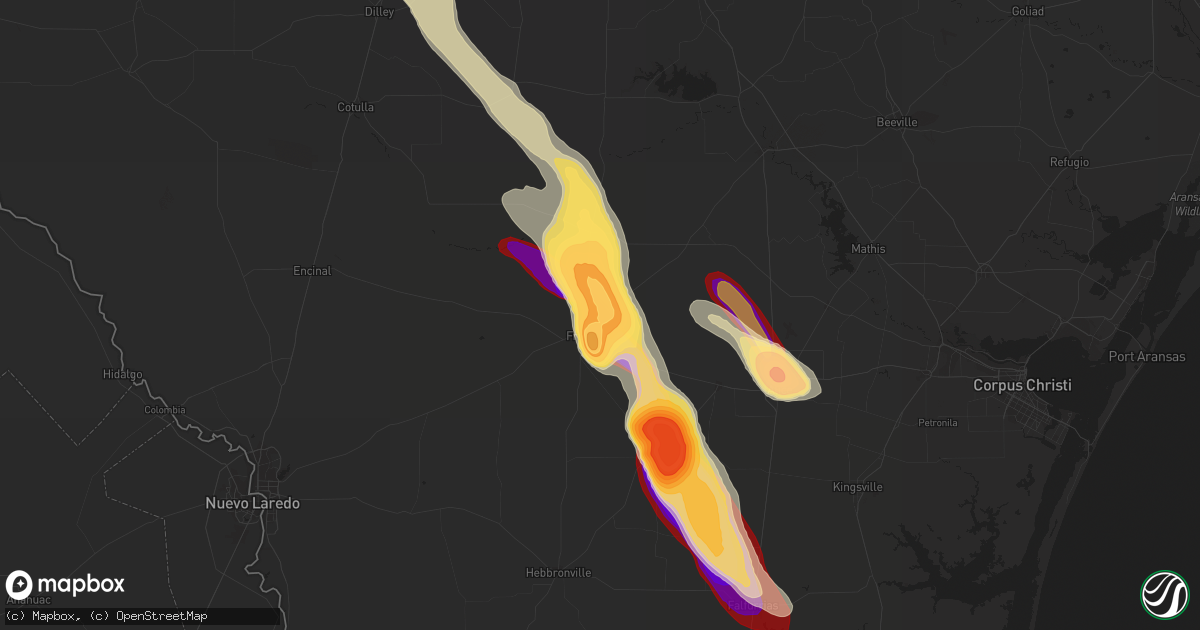 Hail map in Freer, TX on March 31, 2013