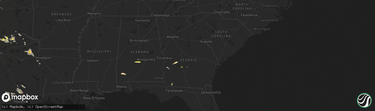 Hail map in Georgia on March 31, 2013