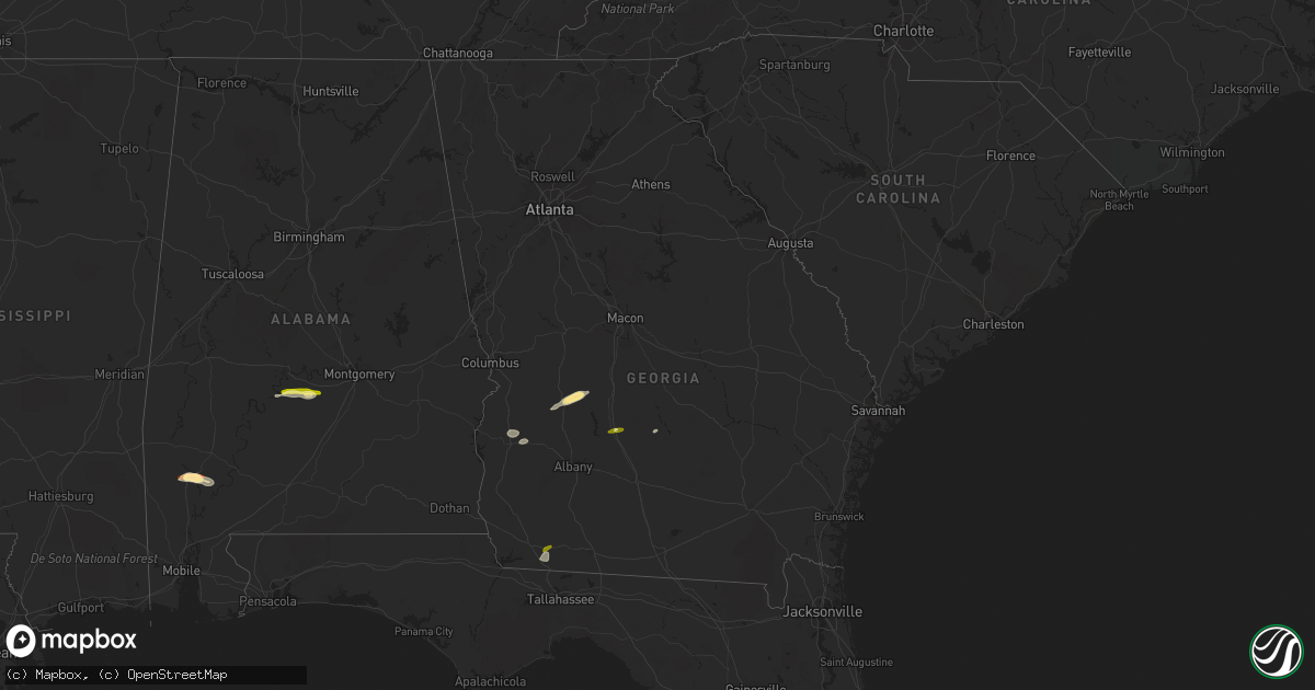 Hail map in Georgia on March 31, 2013