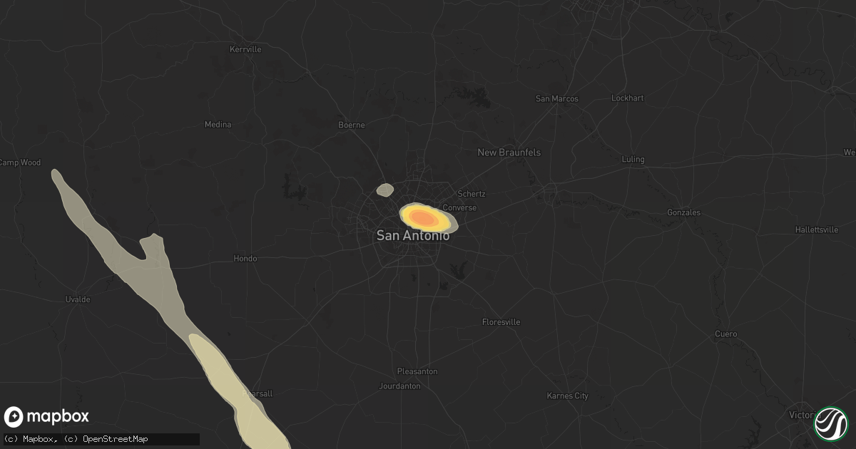 Hail map in Jbsa Ft Sam Houston, TX on March 31, 2013