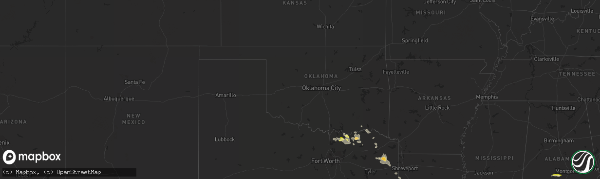 Hail map in Oklahoma on March 31, 2013