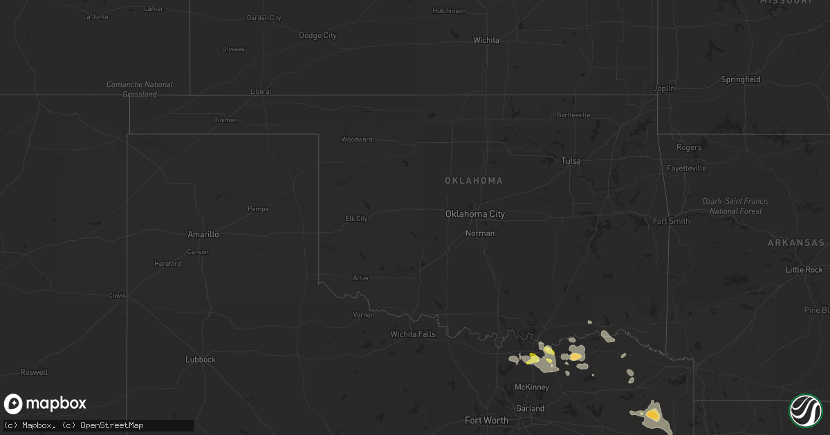 Hail map in Oklahoma on March 31, 2013