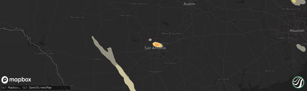 Hail map in San Antonio, TX on March 31, 2013