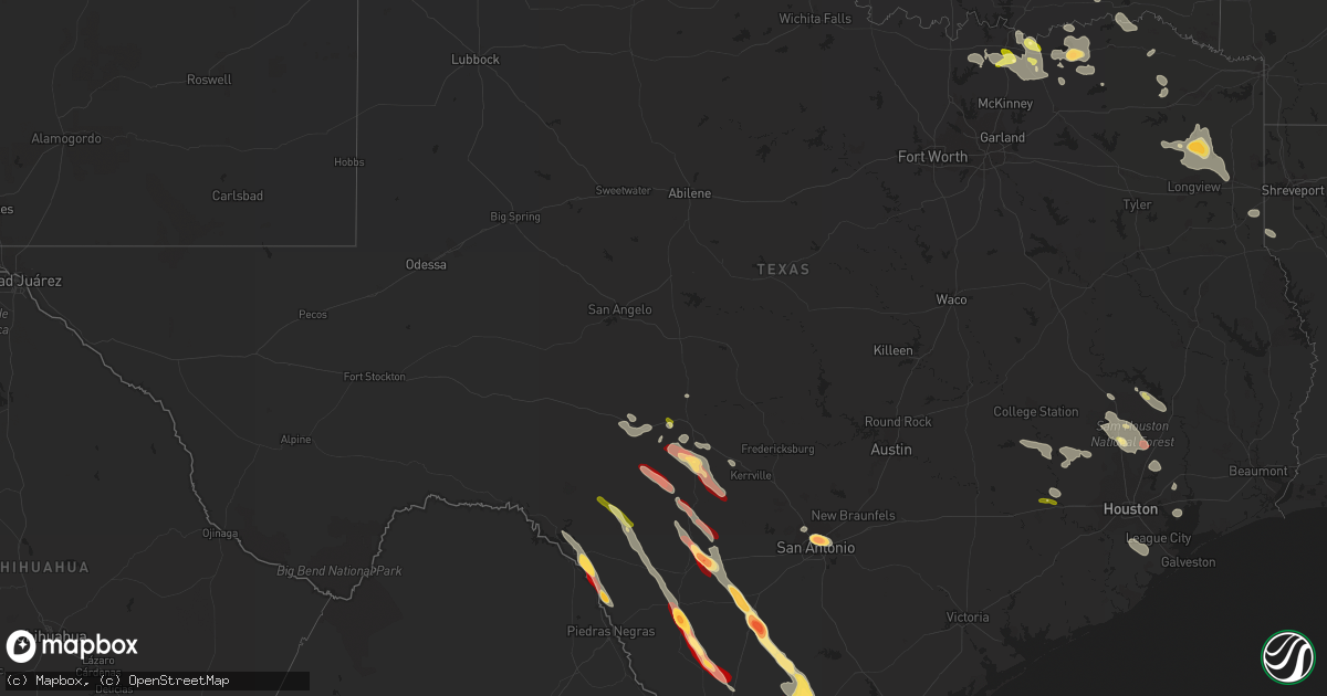 Hail map in Texas on March 31, 2013