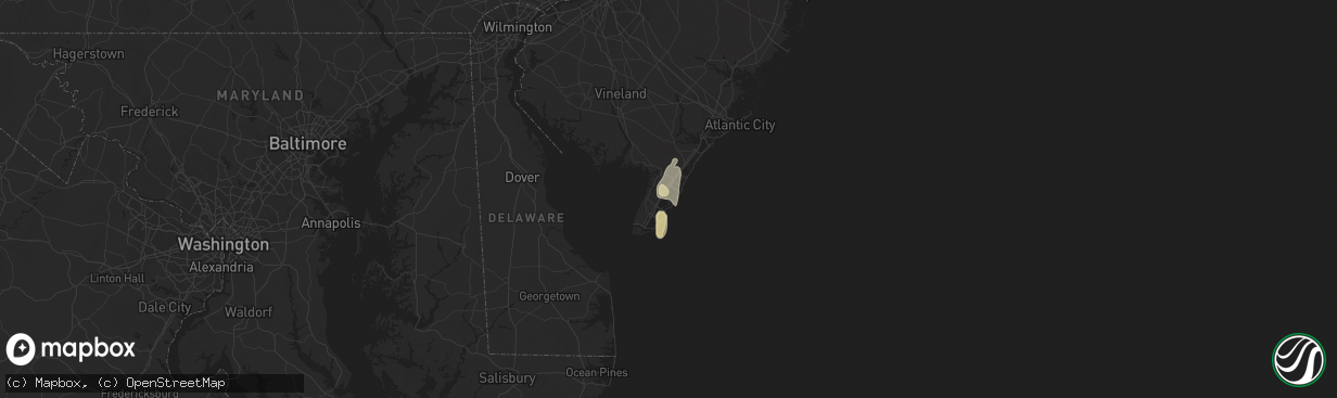 Hail map in Cape May Court House, NJ on March 31, 2014