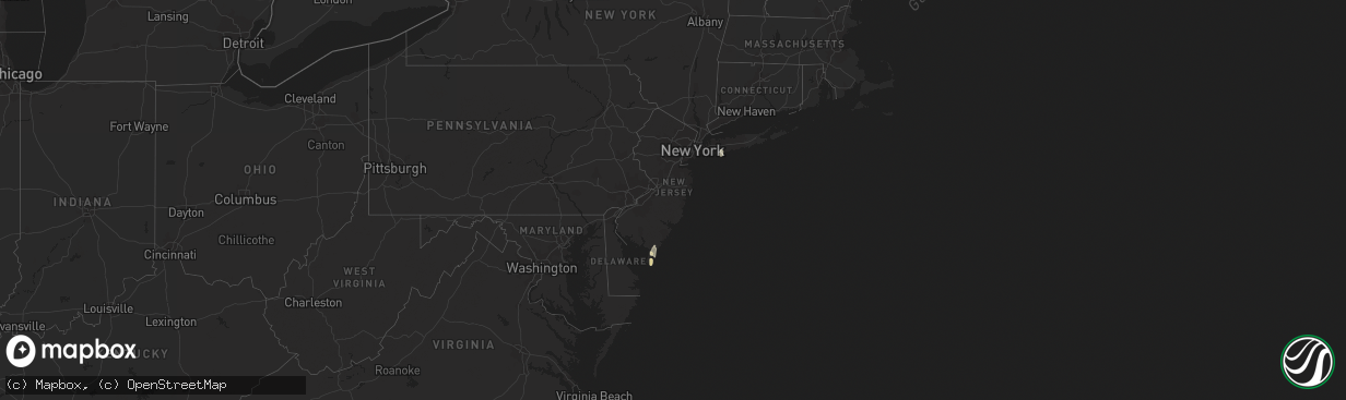 Hail map in New Jersey on March 31, 2014