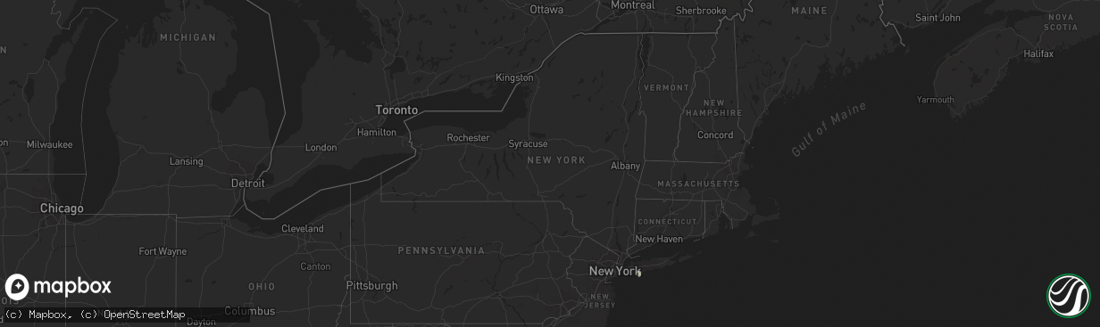 Hail map in New York on March 31, 2014